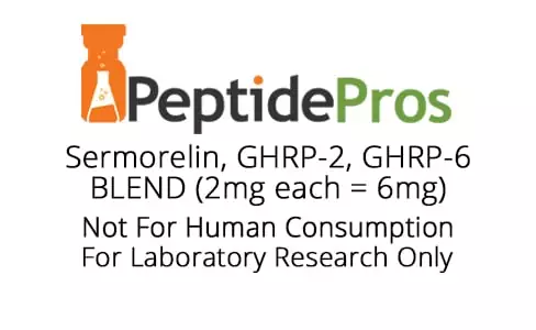 Peptide product label Sermorelin, GHRP-2, GHRP-6 6mg blend